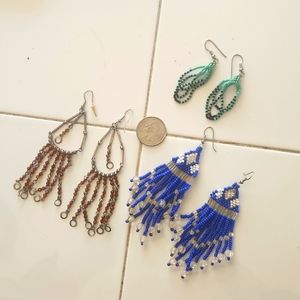 Lot of 3 Vintage Beaded Earings